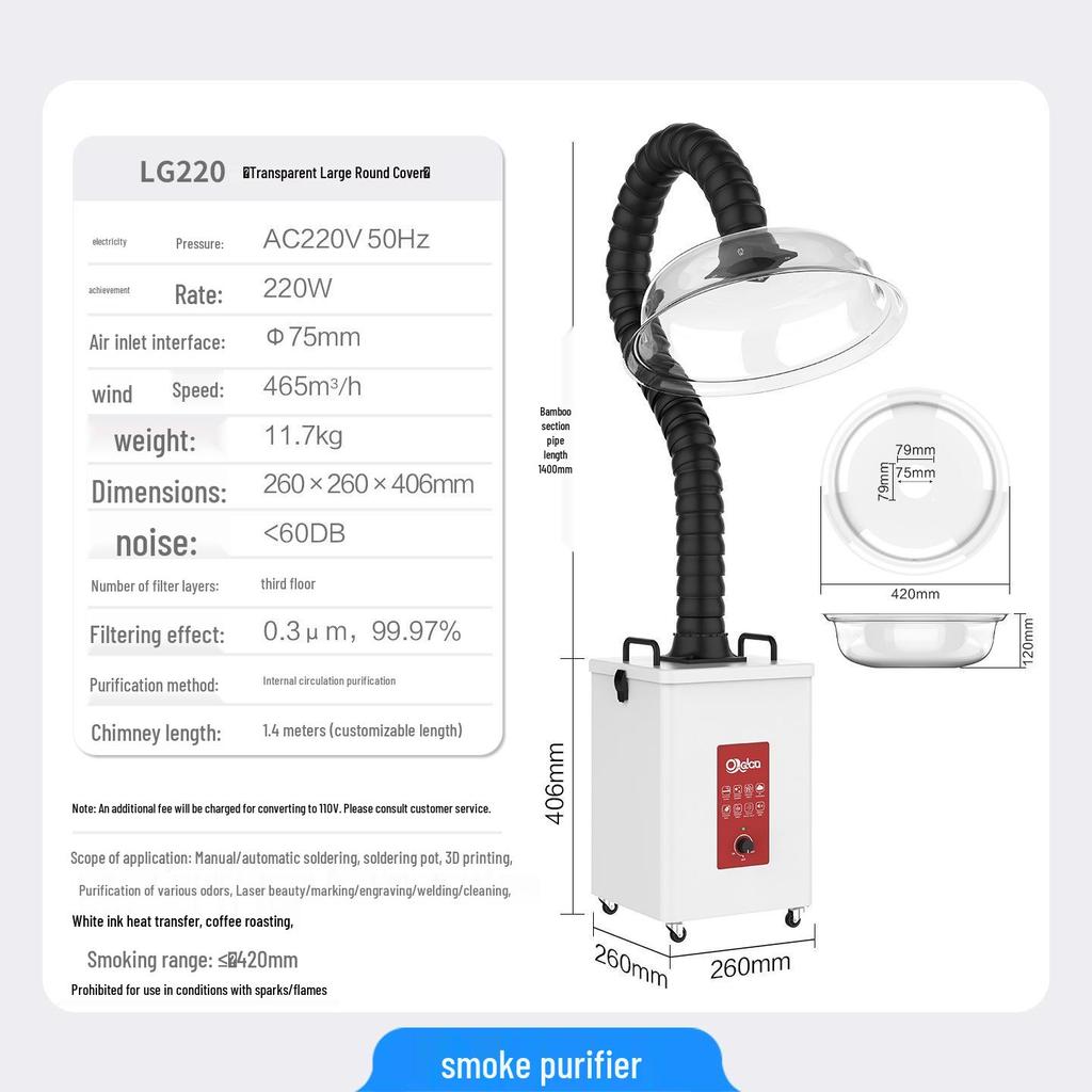 Laser Fume Purifier & Smoke Extractor for Soldering, 3D Printing, Engraving, and Cutting
