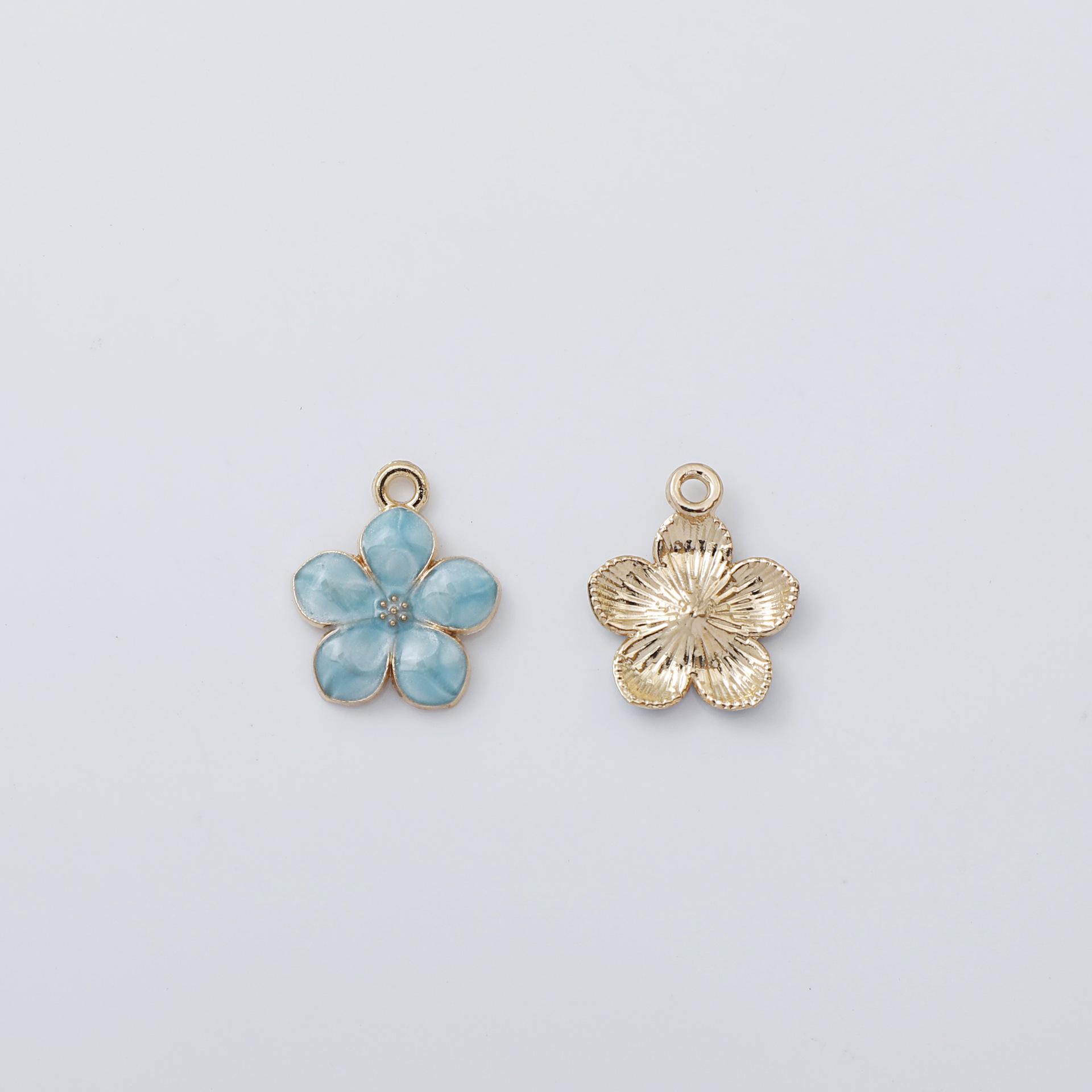 

Korean-Style DIY Cherry Blossom Pendant Earrings & Keychain Accessories перлинний/синій