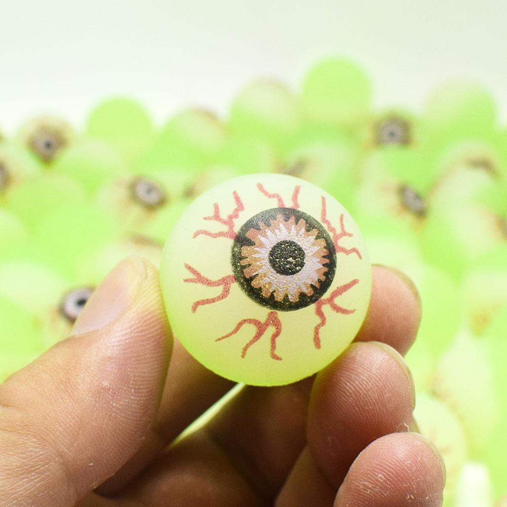 Eyeball Toys Bouncy Balls Halloween Supplies Glow In The Dark Eyeball 30MM Horror Fake Eyeballs Scary Ball Kids Toys Gifts New