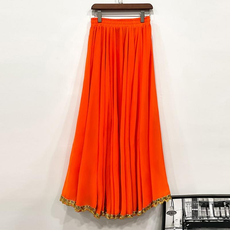 720-degree Large Swing Skirt, Double-layer Phnom Penh Chiffon Skirt, Xinjiang Dance Costume, A-line Skirt, Folk Dance Skirt