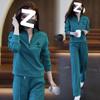 Casual Sportswear Straight-leg Pants Suit for Women, Autumn Sweatshirt Two-piece Set, Fashionable, Age-reducing, Loose and Slimming