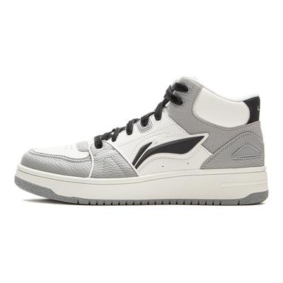Li Ning Tianji HI Antidérapant Amorti Résistant à l'abrasion Mi-haut Chaussures de Skateboard Homme Gris Clair AGCV339-2