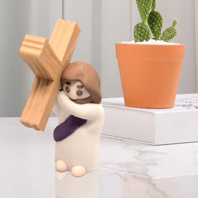 1/4Pcs Mini Jesus Figurines Adorable Appearance Realistic Looking Small Jesus Statues Easter Decorations