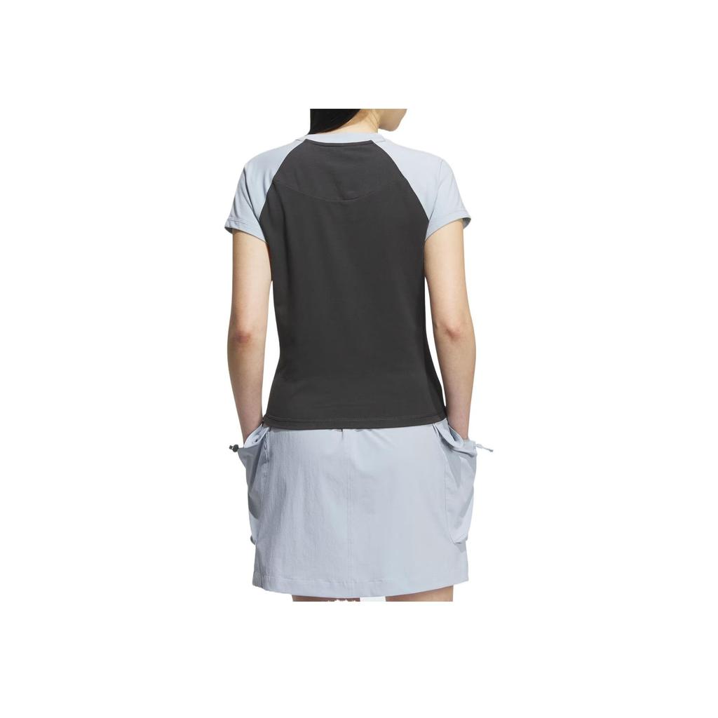 Adidas Comfortable Versatile Simple Fashion Short Sleeve Raglan T-Shirt Women Tops Carbon-Black KC3767