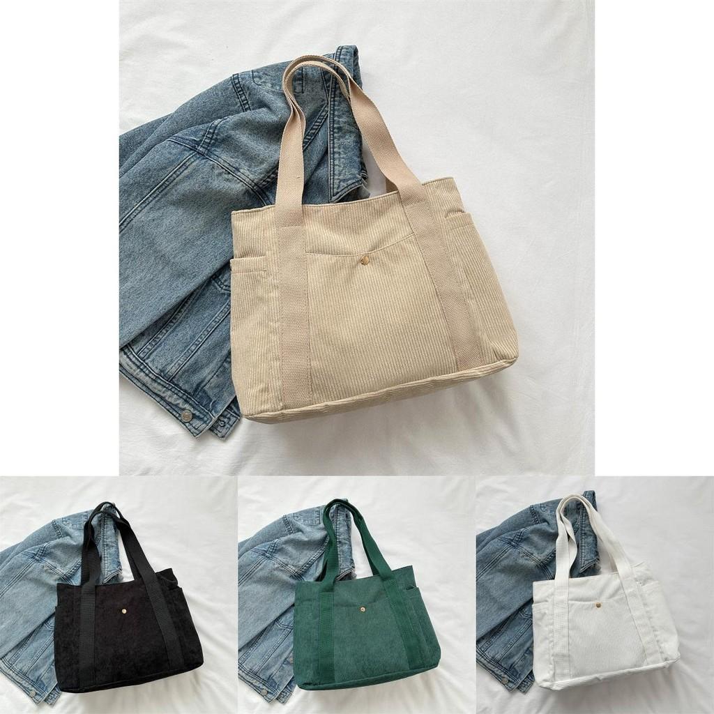 Large Capacity Canvas Tote Bag For Women Stylish Handbag With Multiple Pockets For School And Work