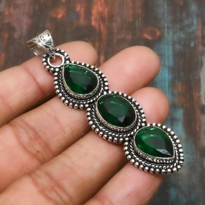 Chrome Diopside Gemstone Solid  925 Sterling Silver Handmade Wonderful Jewelry Pendant