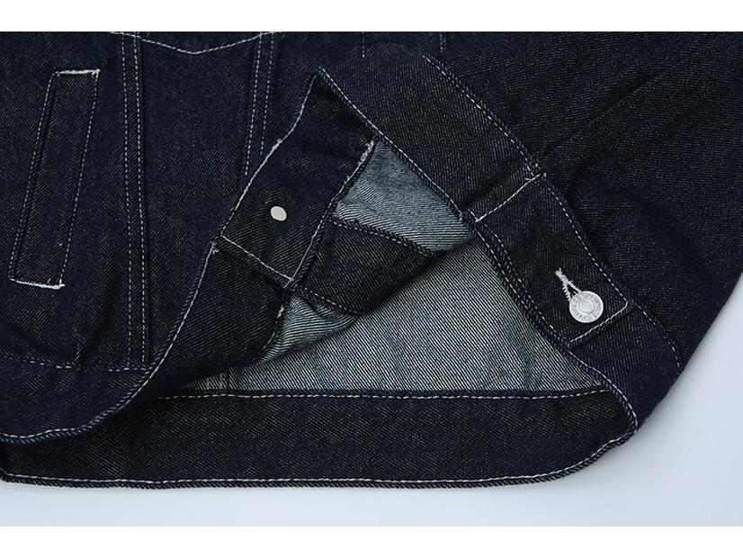 Unisex Podzimní Retro Džínová Bunda s Kamenným Praním, Roztrhanými Detaily a Límcem