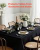 Black Tablecloths for Rectangle Tables, 6 Pack, 70 x 120 Inches, Reusable and Machine Washable Table Clothes, Wrinkle-Resistant Polyester Fabric Table