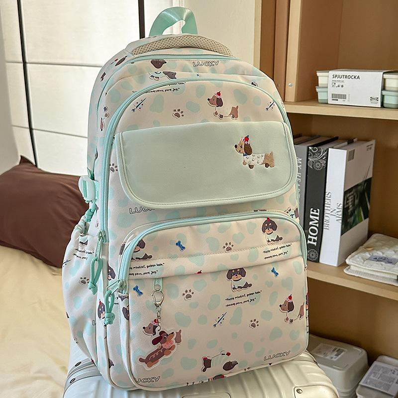 New High-value, Fresh, Sweet and Cute Dog Backpack, Lightweight and Large-capacity Backpack for Junior High School Students