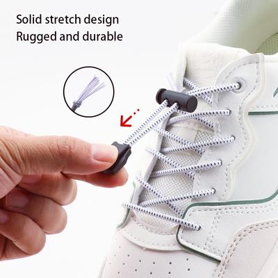 1 Paar elastische Schnürsenkel für Sneaker, Tennis, Lock-Schnürsenkel ohne Binden, für Erwachsene und Kinder, runde Schnürsenkel, Gummibänder für Schuhzubehör