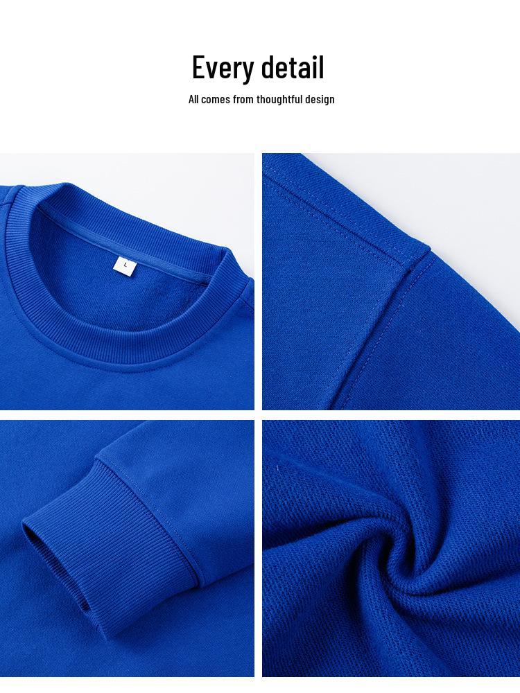 Unisex 430g Heavyweight Round Neck Sweatshirt - Solid Color, Basic Style, High-Quality Cotton Feel