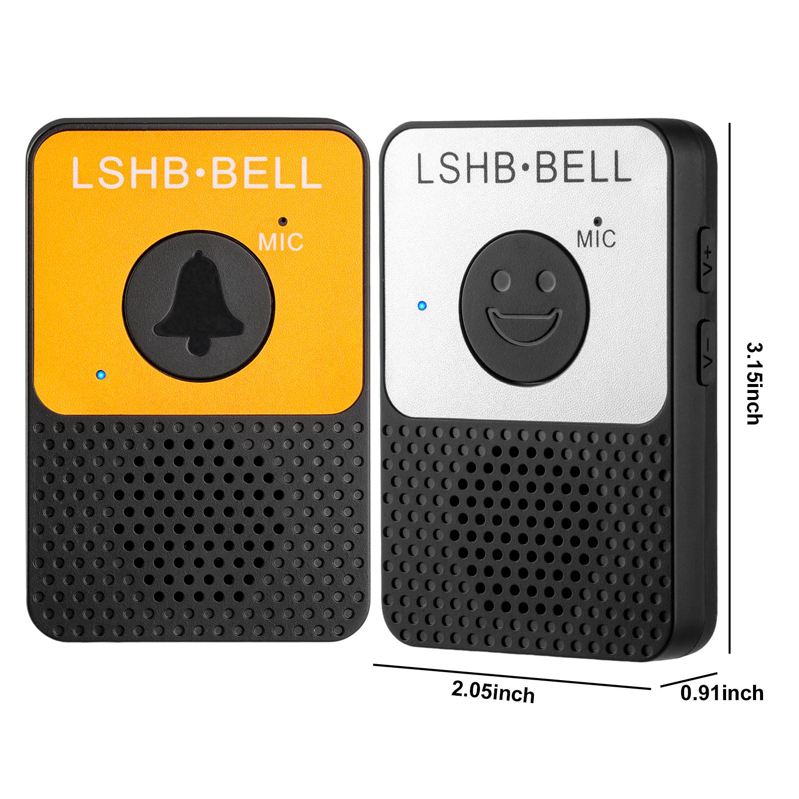 2-Way Wireless Intercom Doorbell Full Duplex Long Distance Door Bell with 4 Chimes 8 Level Volume & LED Flash for Home