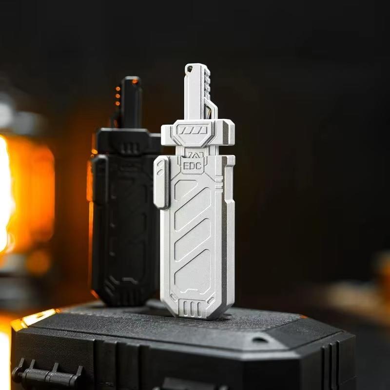 EDC Splitting Sword Fidget Sword Sheath Magnetic Ejection Pushing Card Decompression Metal Push Slider Anxiety Stress Relief Toy