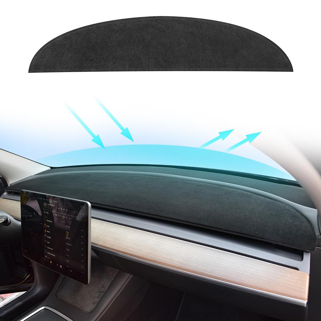 Suede Dashboard Cover Pad for Tesla Model Y Model 3 Sunshade Anti-UV Dash Mat Non-slip Decorative Pads Interior Auto Accessories
