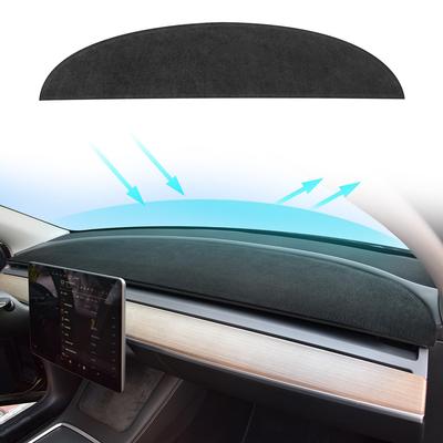 Wildleder Armaturenbrett Abdeckung für Tesla Model Y Model 3 Sonnenschutz Anti-UV Armaturenbrett Matte Rutschfeste Dekorationsmatten Innenraum Auto Zubehör