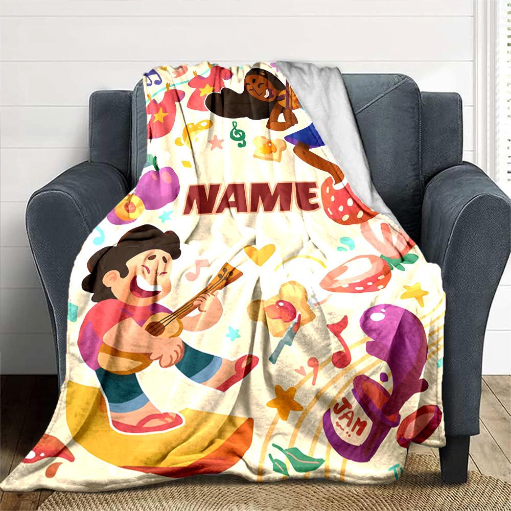 Musical Fun With Friends And Jam Lightweight Personalized Blanket Personalized Name Ultrasoft Perfect For Sofa Couch Office Bed Picnics Ideal For All