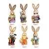 Handmade Straw Rabbit Figurine Easter Bunny Ornament for Dining Room Table Dollhouse Miniatures
