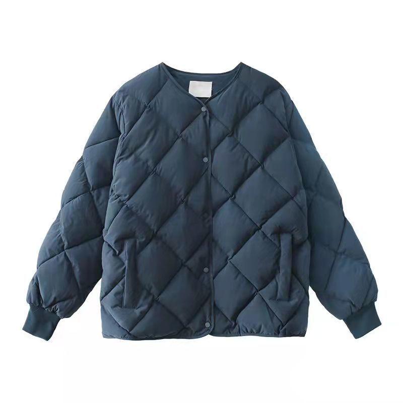 Damejakke Høst Vinter Parkas Kvinnelig Løs Lett Tynn Casual Kort Varm Bomullspolstret Yttertøy