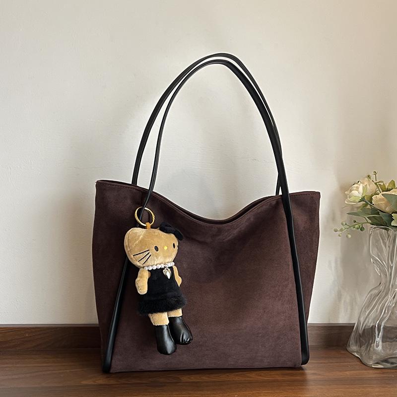 Retro Suede Versatile Shoulder Tote - High-End Fashionable Large Capacity Bag