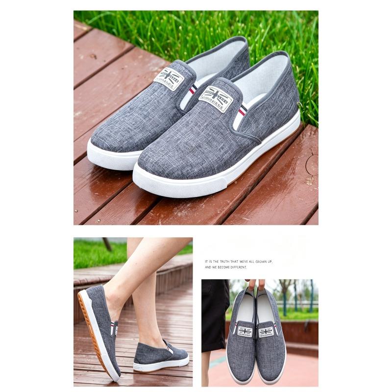 Men New Spring Lao Beijing Canvas Shoes, Trendy Breathable Soft Sole Running Sneakers, Wholesale Footwear with Rubber Outsole