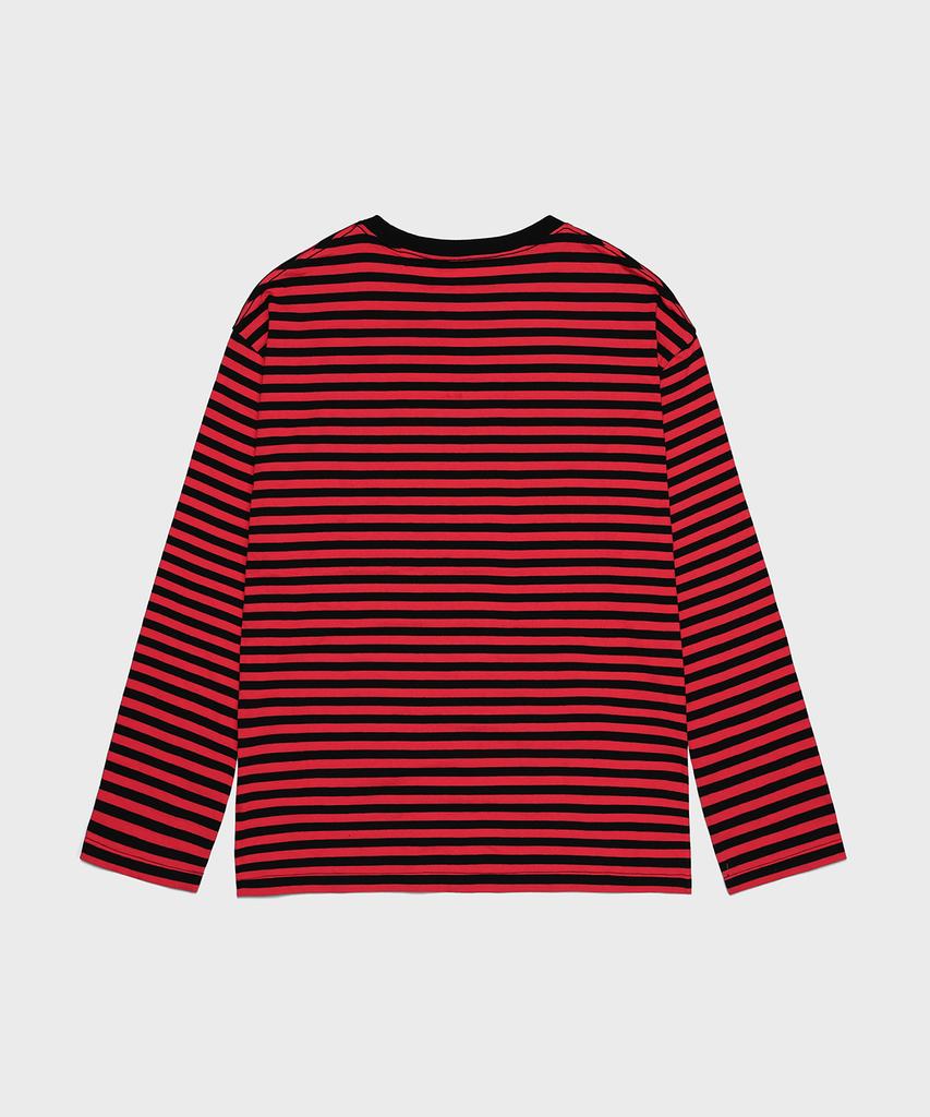 Saint Pain Strisciato Manica Lunga Rosso
