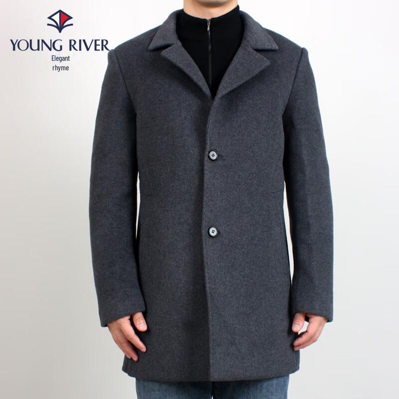 

Yasun Мужское деловое повседневное двустороннее шерстяное пальто 52