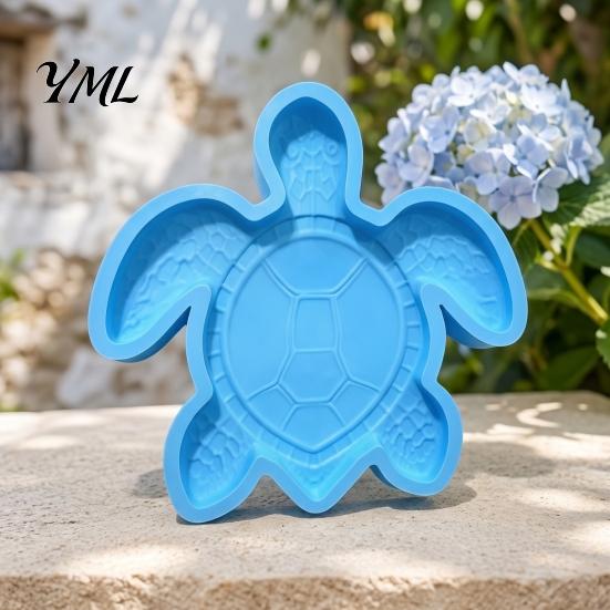 Textured Stone Molds for Patio Reusable Sea Turtle Stepping Mold Garden Art, DIY Oceans Theme Concrete Handmade Path Pavers Paver Mold, Giant Silicone