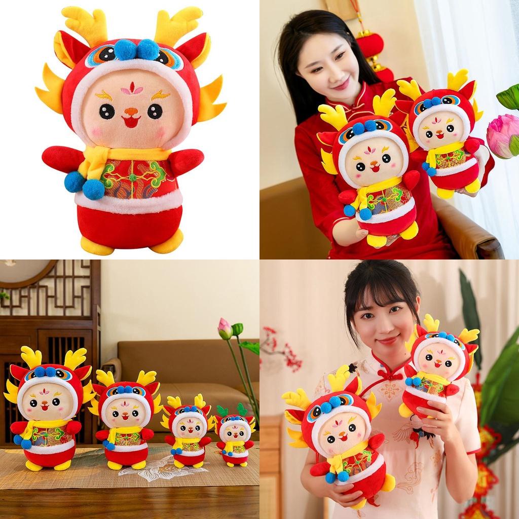 Tang Costume Dragon Doll 2024 New Year Mascot Plush Toy Red New Year Gift Dragon Year Mascot
