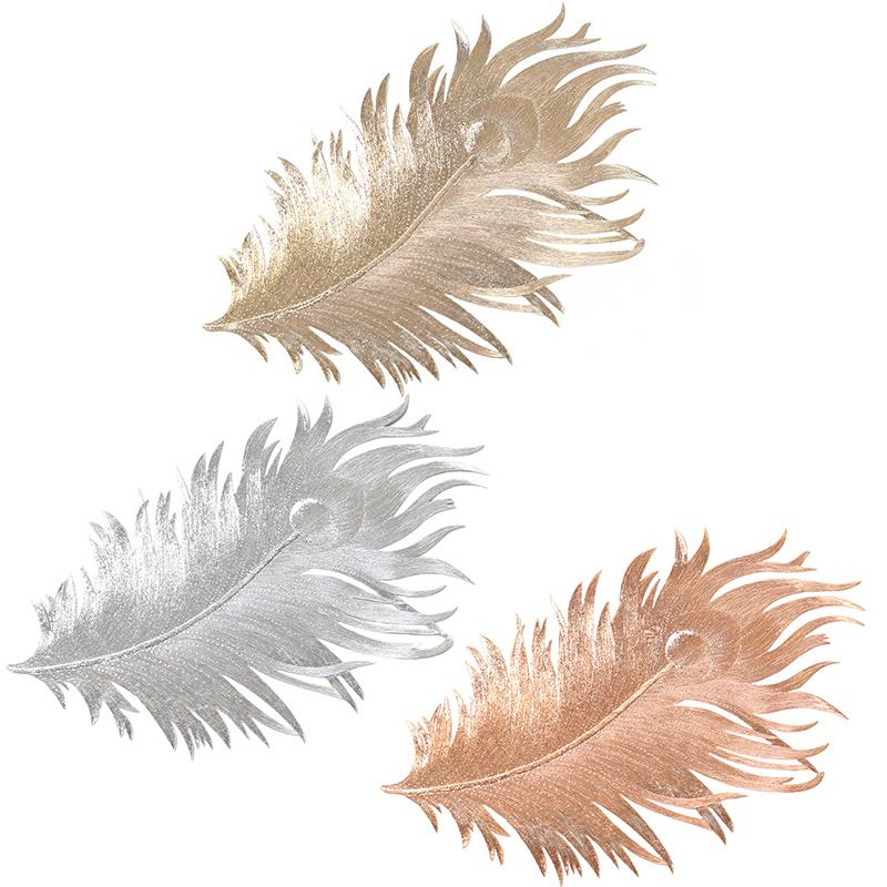 1PC Daily Decoration Light Luxury Table Mats Home Imitation Feather Texture Pattern Retro Insulation Dining Table Mat Hotel