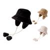 Plush Fisherman Hat with Detachable Ear Protection Windproof Rope Winter Hat Outdoor Activities Travel Cycling Warm Hat