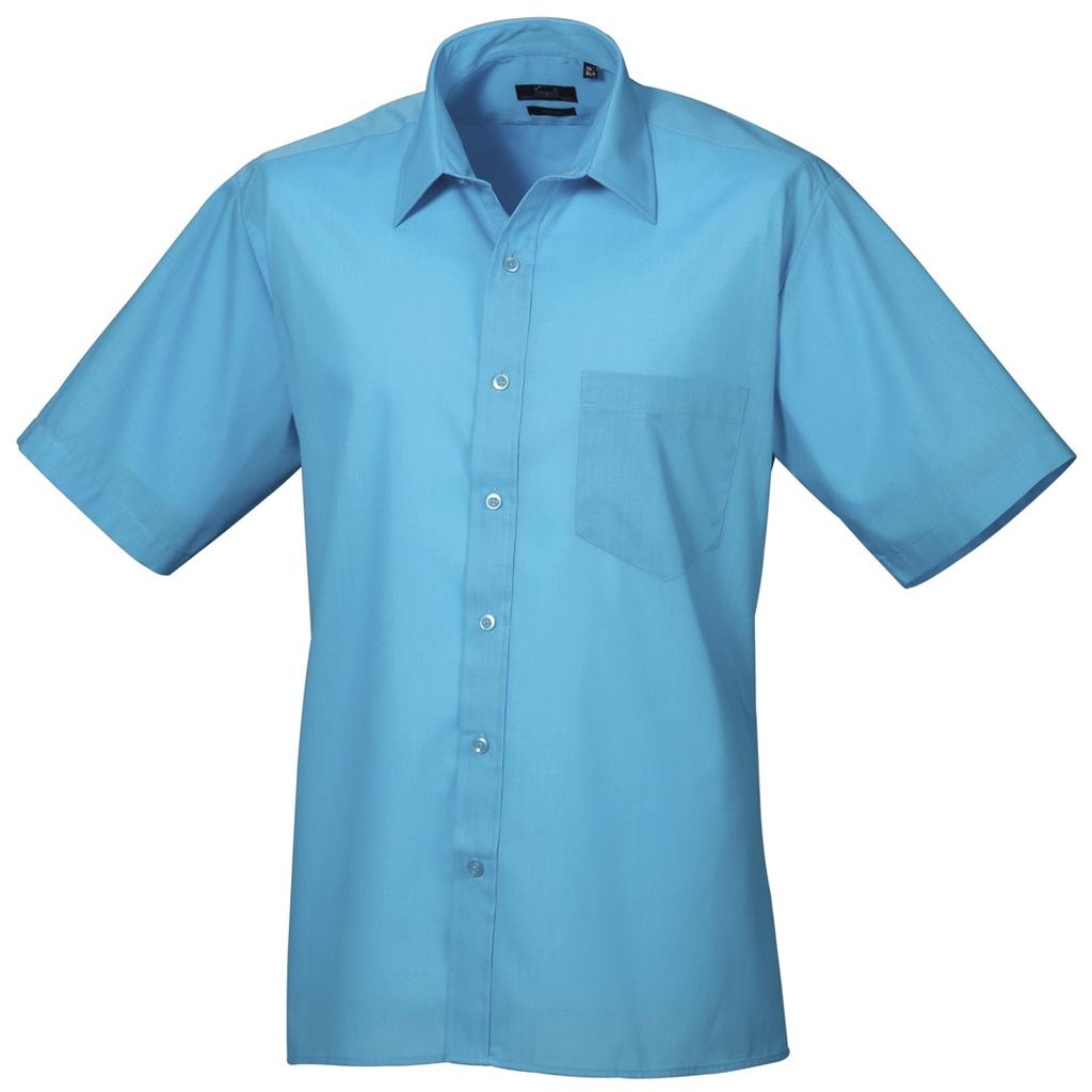 Premier Mens Short Sleeve Formal Poplin Plain Work Shirt