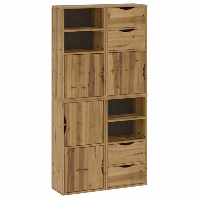 VidaXL Armoires latérales 4 pcs ODDA 40x24x79 cm bois massif pin, armoire, buffet, meuble de rangement de cuisine, meuble de 3365348