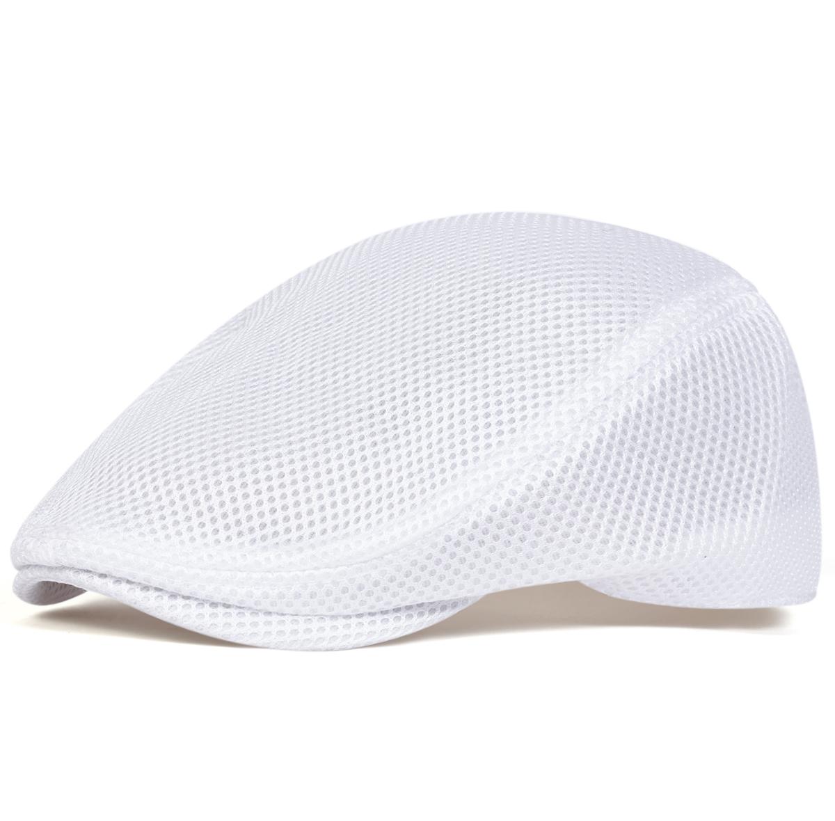 

Мужские сетчатые дышащие кепки газетчика, шляпы британских художников, весенне-летние плоские кепки, хип-хоп береты белый