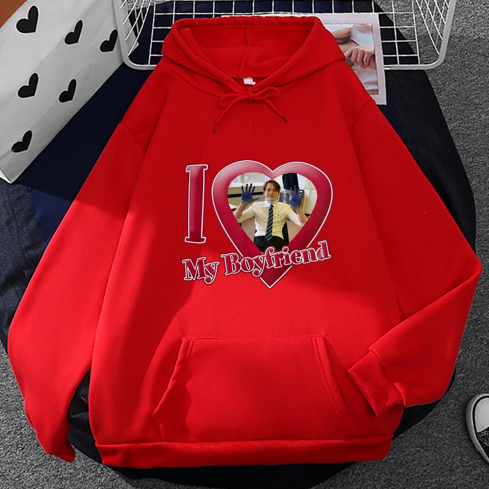 I Love My Boy Friend Kit Connor Sweatshirts Winter Fleece Hoodies with Pocket Clothing Streetwear Men Tracksuit Sudaderas
