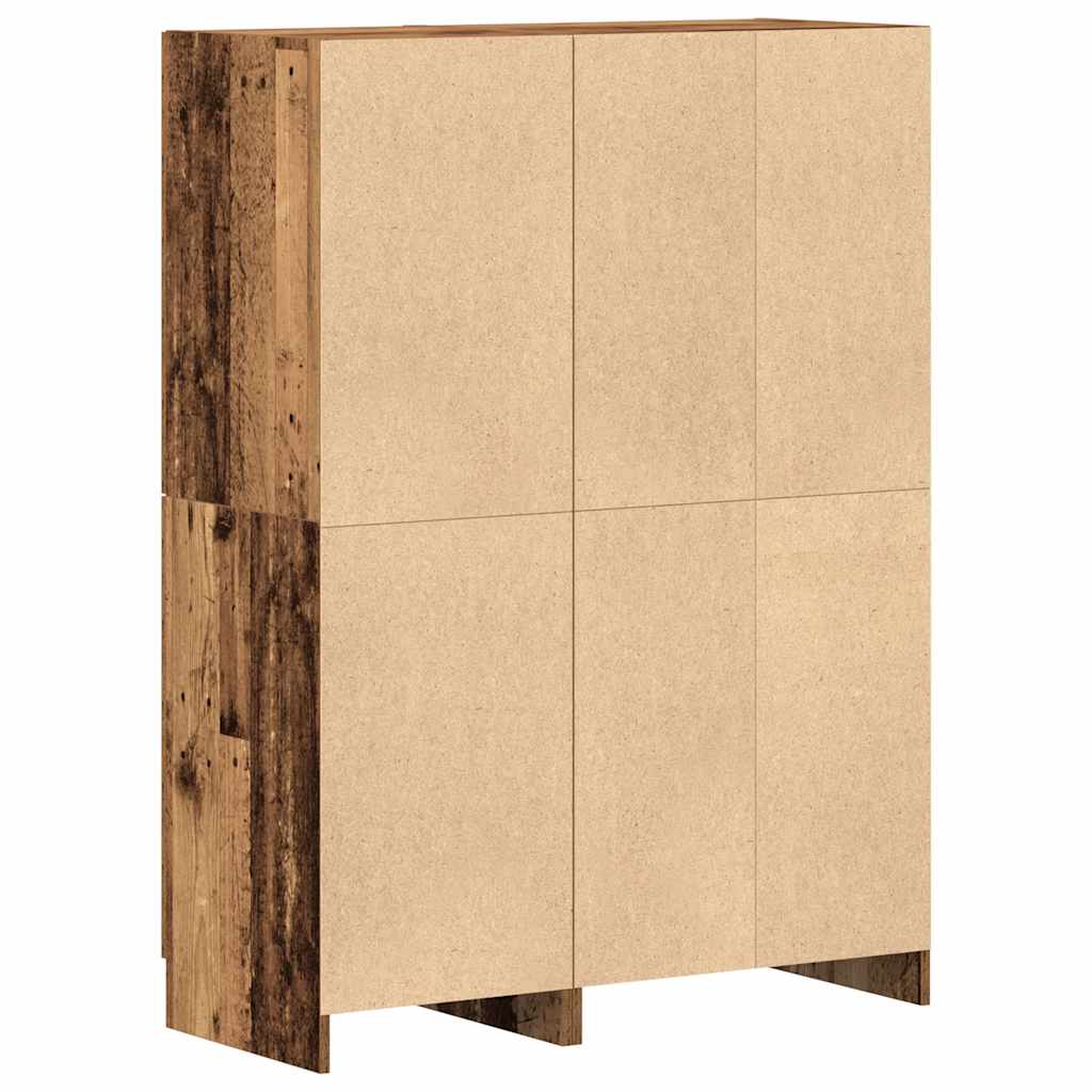 2 Piece Kitchen Cabinet Set Rustic Wood Look Engineered Wood