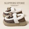 Schleife Baumwollpantoffeln Winter Cartoon Tasche und Baumwollmopp warme Plüsch rutschfeste weiche Sohle Baumwollpantoffeln