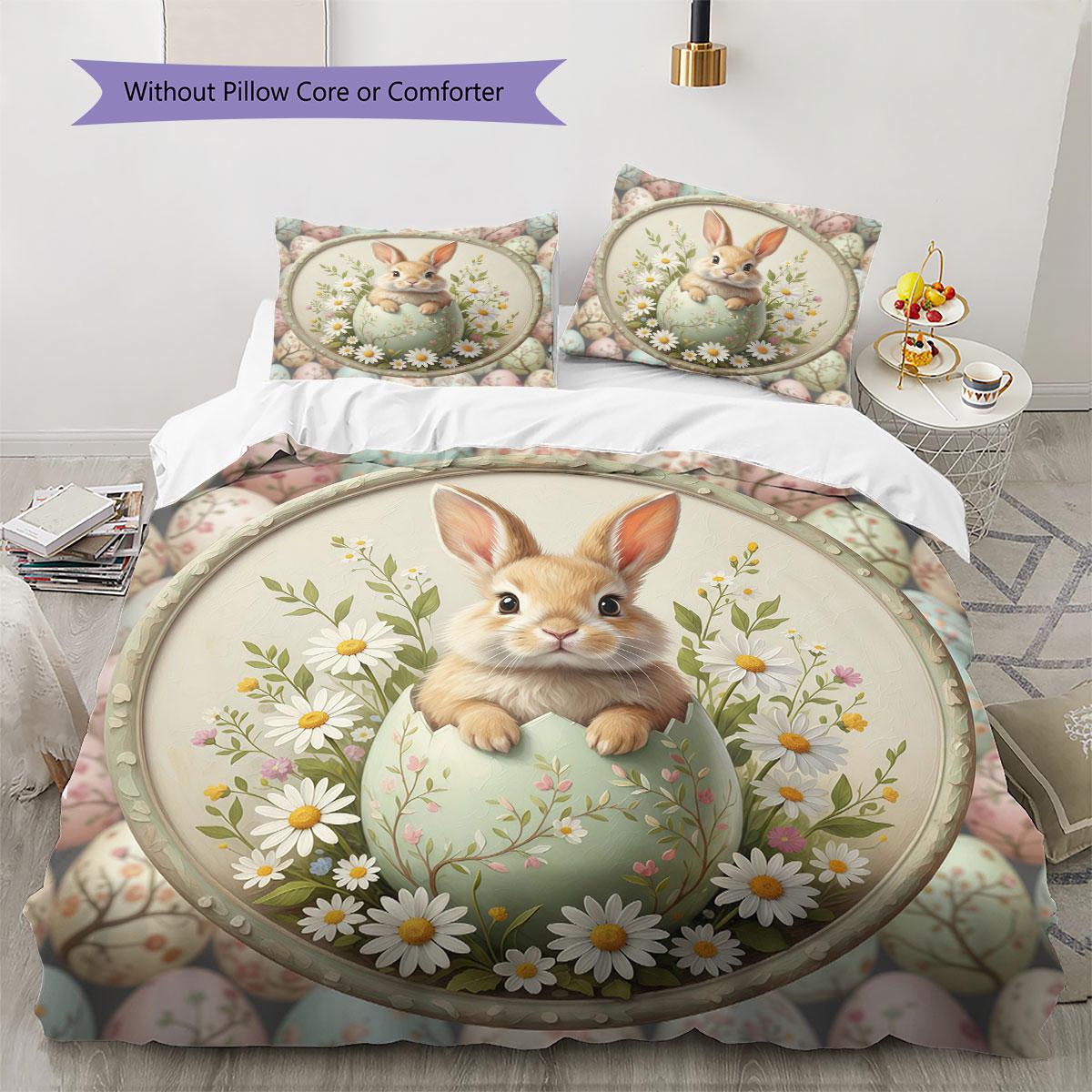

CuteEasteranimals Pattern Bedding Quilt Set Quilt Cover Pillowcase Home Decoration Birthday Gift (1 * duvet cover + 2 * pillowcase, without core) 135x200cm