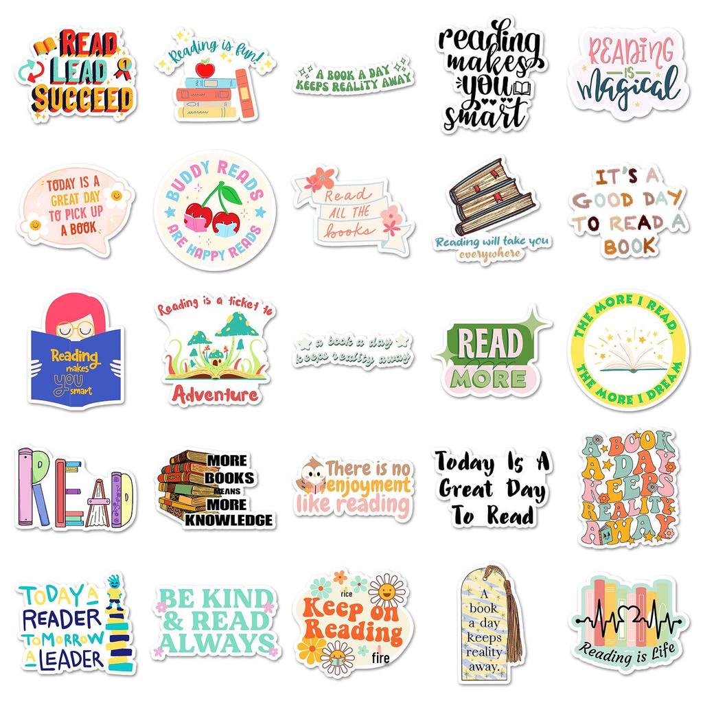 50pcs Love Reading Inspirational English Graffiti Stickers for Creative Phone and Notebook Decor