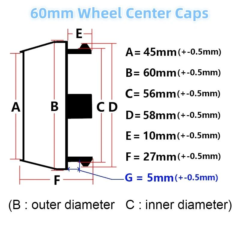 4pcs 60mm 64mm 65mm 68mm 69mm No Logo Emblem Car Wheel Center Caps Wheels Hub High Cap Rim Hubcaps Dust Cover Car Accessories