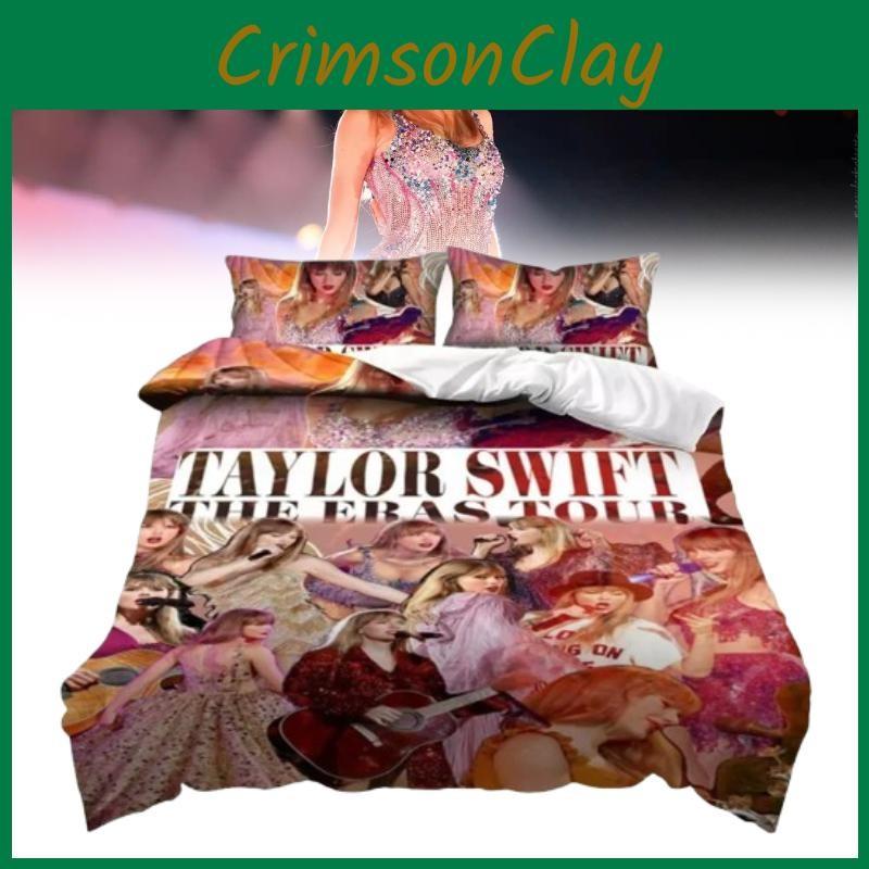 Swift Character Taylor Pattern Print Duvet Cover Pillowcase Set Bedding Bedroom