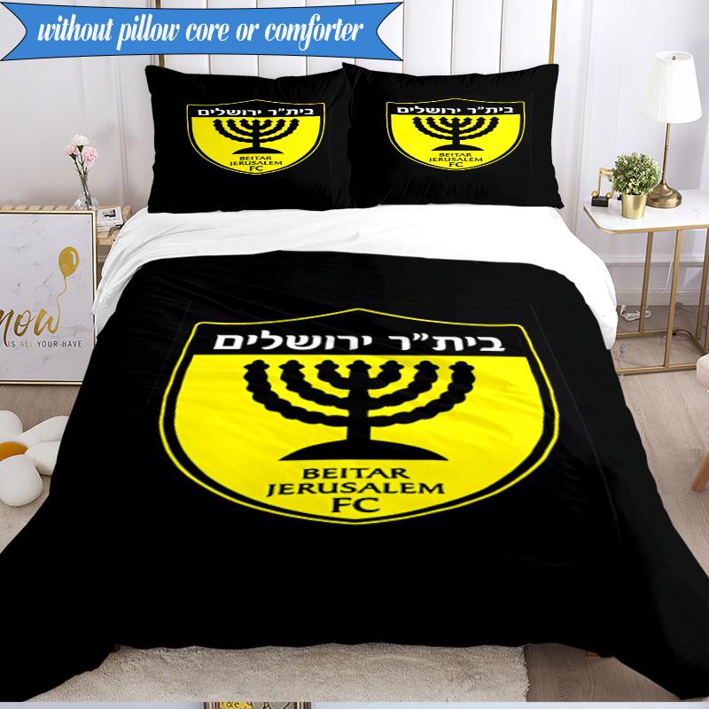 3PCS Beitar Jerusalem Football Club Printed Soft Bedding Set,Including 1pc Duvet Cover And 2pcs Pillowcases Perfect for Bedroom, Dormitory, Fan gift