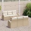 VidaXL Set de canapé de jardin 7 pièces avec coussins Beige Poly Rotin 3345931