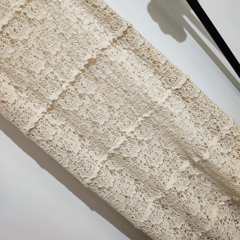 Dimanaf 2025 New Dress Women Knitting Lace Sleeveless Vest O-Neck Hollow Summer Style Loose Basic