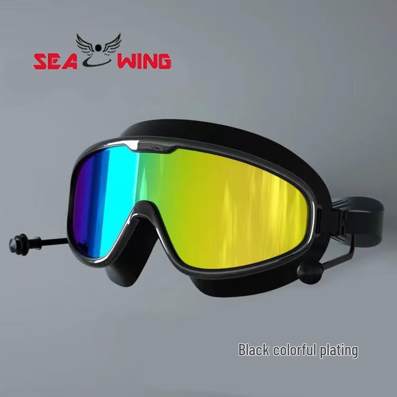 SEA WING HD Anti-Fog Swimming Goggles with Integrated Earplugs
