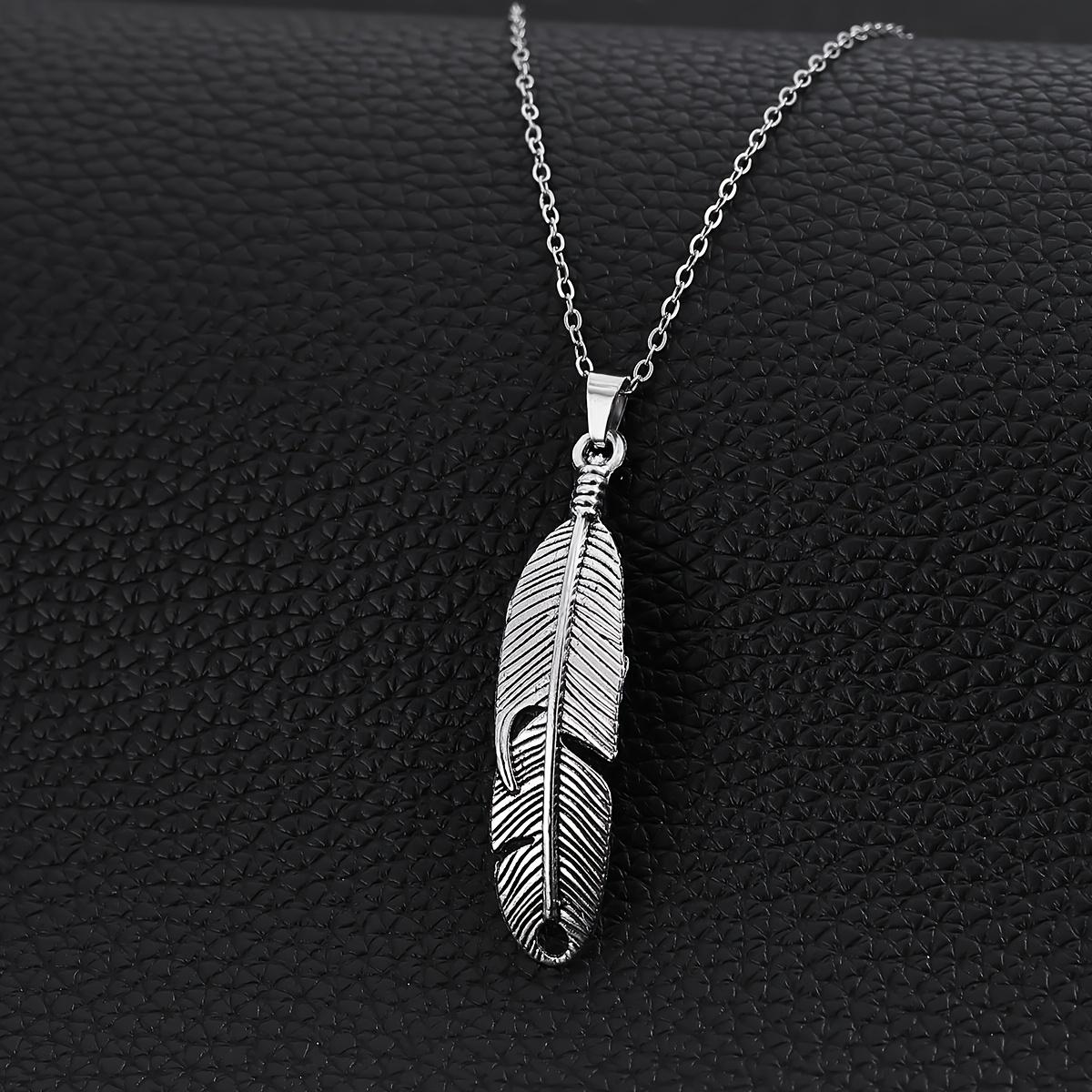 

Feather Dangle Necklace - Stylish Stainless Steel Pendant with Intricate Feather Design, Perfect for Graduation, Birthdays, Valentine S Day, and Every
