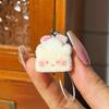 Decorative Pendant with Lanyard Flocked Cake Dog Pig Bear Shape Keychain Bag Charm Mobile Phone Hanging Ornament