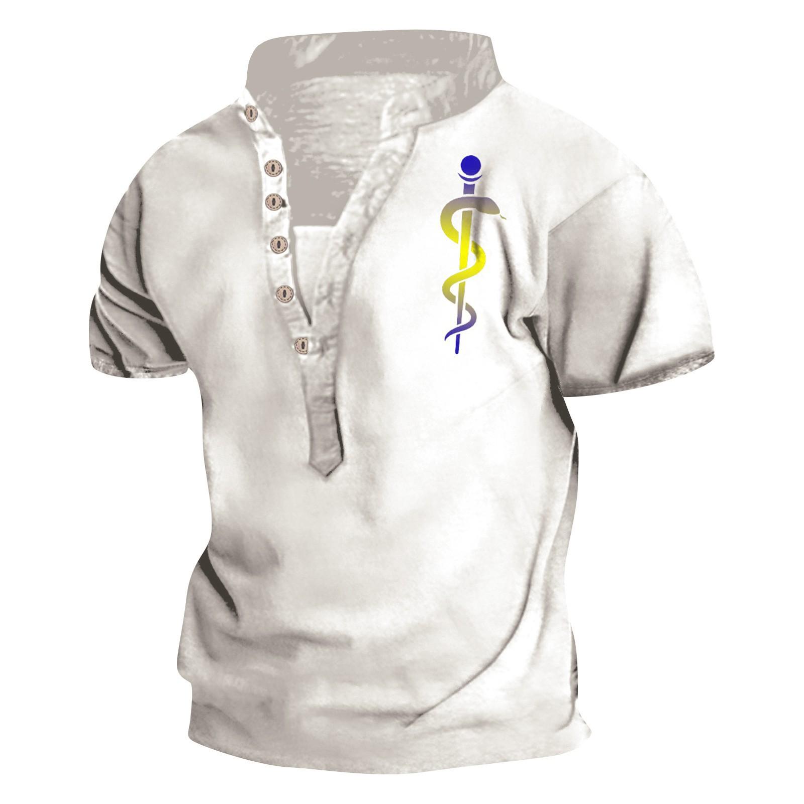 

Европейские и американские мужские винтажные топы с цифровой печатью и короткими рукавами XL жёлтый