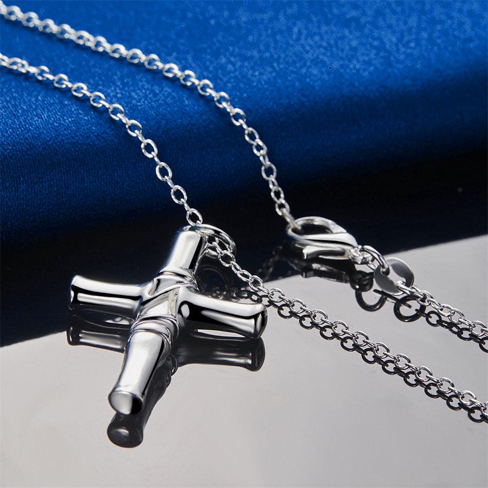 Collana con pendente a croce squisita in argento sterling 925, 16-30 pollici, per uomo e donna, gioielli alla moda, accessori hip-hop