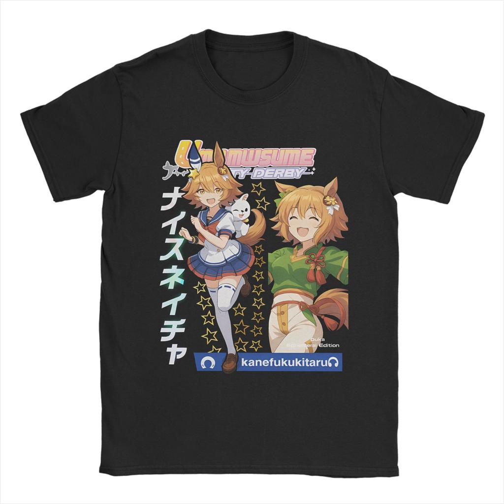 Umamsusme Pretty Derby Anime T-Shirt Men  Vintage Cotton Tee Shirt Crew Neck Short Sleeve T Shirt New Arrival Clothing