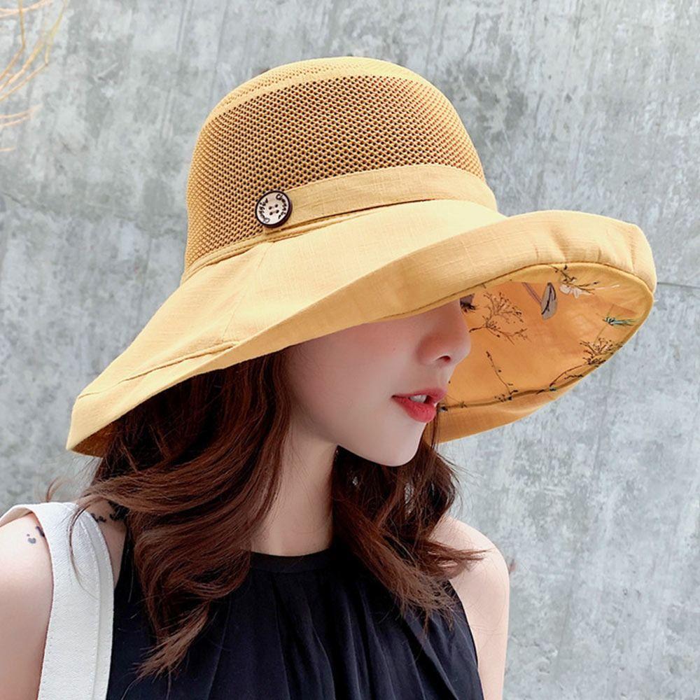 Foldable Bucket Hat UV Protection Sunshade Hat Women Sun Cap